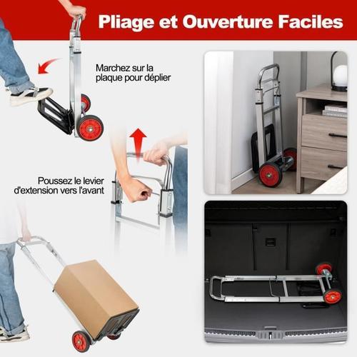 Generic Chariot diable pliable léger télescopique en aluminium à prix pas  cher