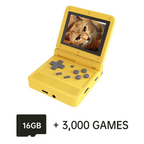 Powkiddy V90 3-Inch Ips Screen Flip Handheld Console Dual Open System Game Console 16 Simulators Retro Ps1 Kids Gift 3d New Game