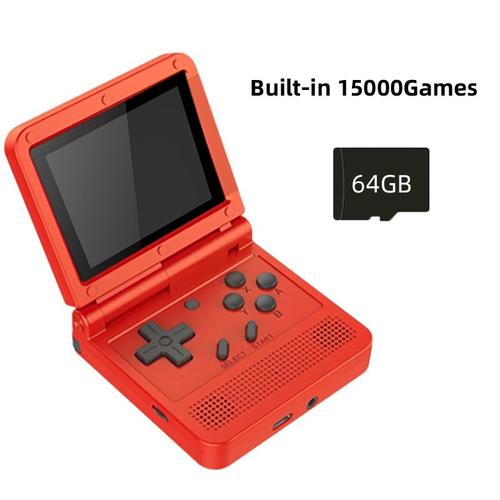 Powkiddy V90 3.0inch Ips Screen Retro Video Game Console Open Source Ps1 Mini Portable Handheld Game Console 64g 15000games