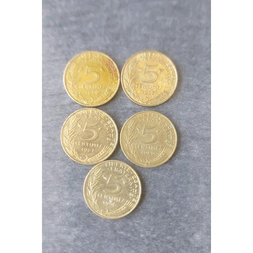 Pièces De 5 Centimes De Franc