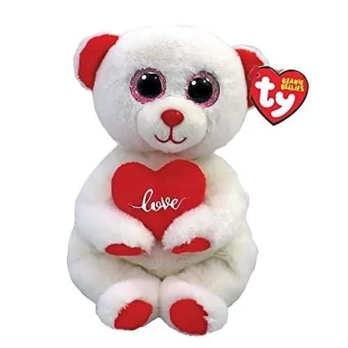 Peluche TY Beanie Bellies Desi l'Ours 15 cm - Blanc