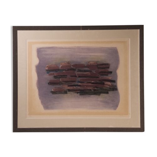 Jean Fautrier 18981964 paysage labour eauforte et aquatinte en couleurs marron