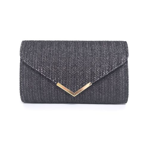 Sac à bandoulière femme en paille sac à main simple Vintage grande capacité sac à bandoulière noir