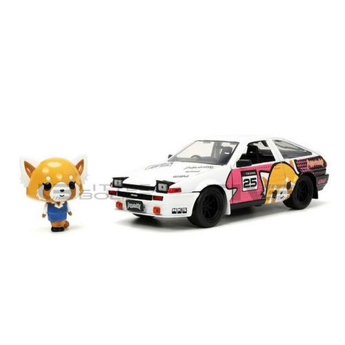 Jada Toys 1/24 33725w Toyota Trueno (Ae86) With Aggretsuko Figure - 1986 Diecast Modelcar-Jada Toys