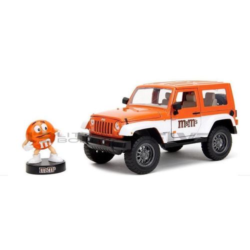 Jada Toys 1/24 34401or Jeep Wrangler With M&m's Orange Figure - 2007 Diecast Modelcar-Jada Toys