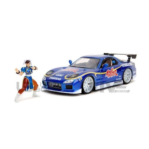 Jada Toys 1/24 - 30838bl - Mazda Rx-7 With Chun-Li Figure - 1993-Jada Toys