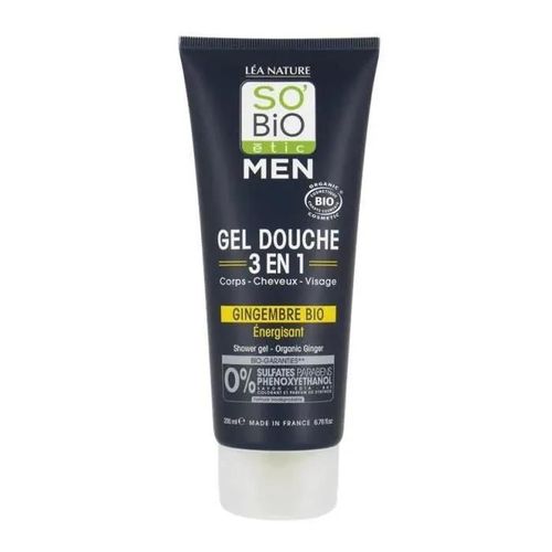 So'bio Étic - Gel Douche Men 3 En 1 Gingembre Bio Tube De 200ml 
