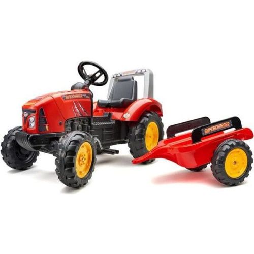 Tracteur A Pédales - Falk - Supercharger - Des 3 Ans - 100% Fabriqué En France - 60% De Plastique Recycléremorque Inclus