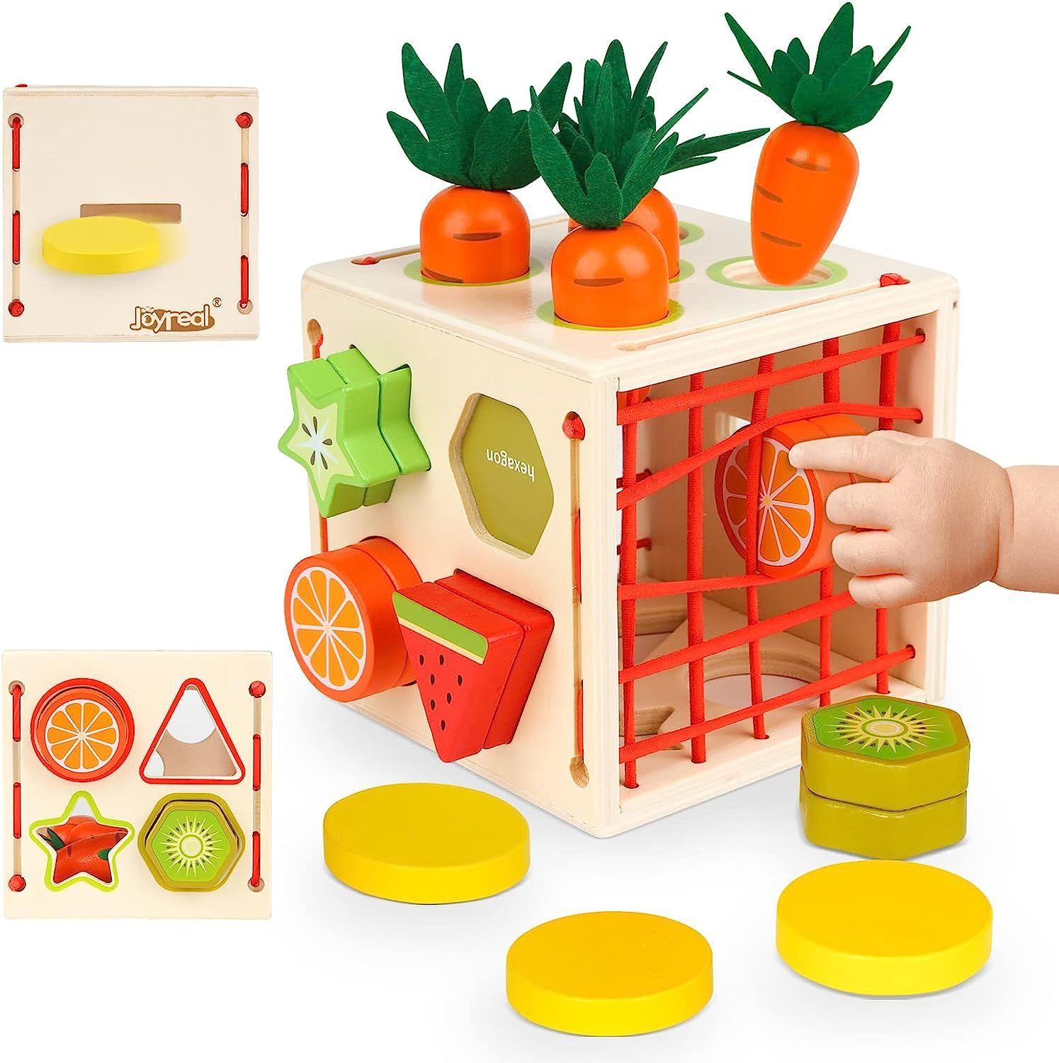 Montessori Jouets pour enfants de 1, 2, 3 ans, jouets Montessori 5 en 1 en  bois pour bébés de 6 à 12 mois, kit de jouets pour tout-petits comprenant