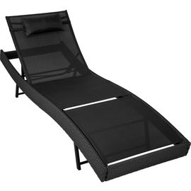 Chaise Longue En Rotin Moana - Noir