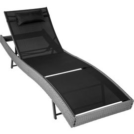 Chaise Longue En Rotin Moana - Gris