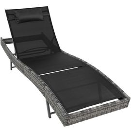 Chaise Longue En Rotin Moana - Gris Tacheté