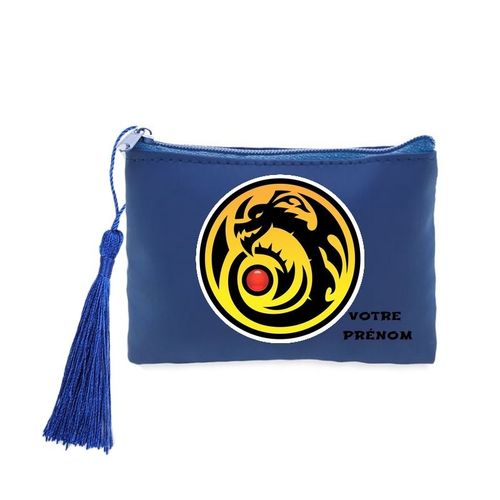 Porte monnaie et cles bleu dragon ball personnalisable