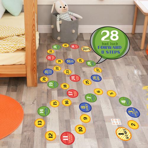 Grille de saut numérique jeu pour enfants créatif dessin animé stickers muraux salon sol couloir décoration stickers muraux