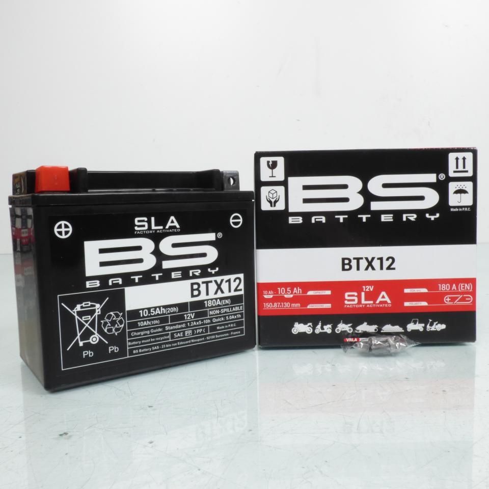 Batterie Sla Bs Battery Pour Moto Kawasaki 650 Versys 2007 À 2008 Ytx12-Bs Neuf