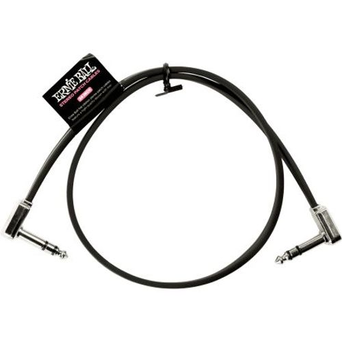 Ernie Ball 6410 - Cables Instrument Patch Trs - Coudé Fin & Plat - 60 Cm