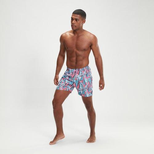 Short De Bain Homme Leisure 40 Cm Imprimé Rose/Bleu