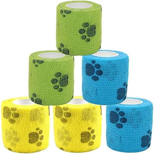 6 Sacs De Bandages Auto-Adhésifs, Bandages Élastiques De Sport, Adaptés Aux Personnes Et Aux Animaux Domestiques, Bandages Collants, Utilisés Pour Le Sport, Les Sports, Les Poignets, Les Chevilles, Le