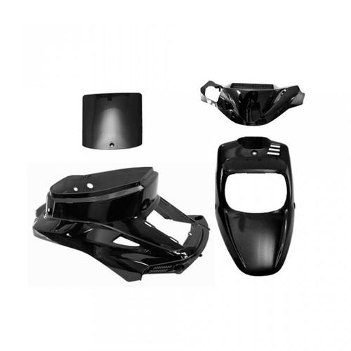 Kit Carénage One 4 Pièces Noir Brillant Pour Scooter Mbk 50 Spirit Avant 2003