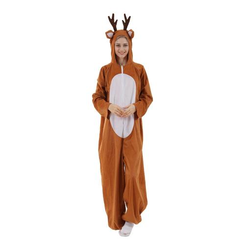 Christmas Elk One Piece Suit Couple Funny Party Stage Prop Suit Bar Mall Costume De Renne, M