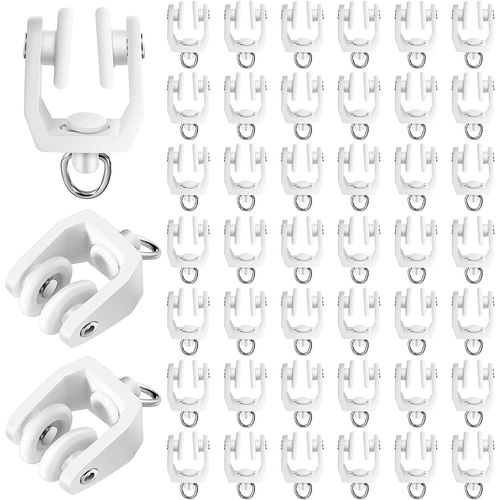 (Ensemble De 50 Pièces) Rail De Rideau De Plafond Flexible Pliable Rail De Rideau Rail De Rideau En Plastique Rail Coulissant Pour Rail De Rideau De Douche De Fenêtre, 11 Mm