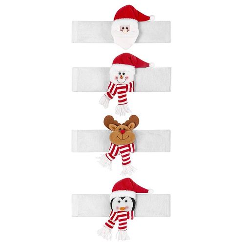 Boucles De Rideau Créatives De Noël | 4 Pièces, Décorations De Bonhomme De Neige De Dessin Animé, Décoration De Restaurant D'hôtel, Pendentif De Fenêtre Suspendu De Poupée