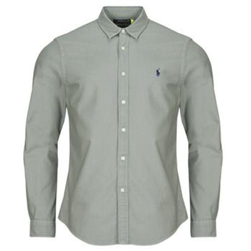 Chemise Polo Ralph Lauren Chemise Ajustee Slim Fit En Oxford Leger Gris