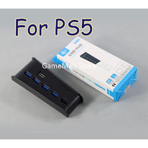 Convient pour Répartiteur et extenseur USB 6 en 1 pour Playstation 5 avec  boîte d'emballage 5 Ports USB A + 1 USB C pour PS5