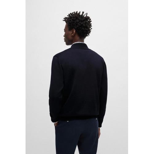 Boss Balonso Cardigan Laine Marine Bleu Bleu Foncé Taille Xl