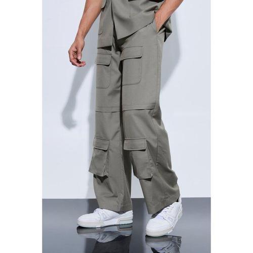 Pantalon Cargo Large Homme - Kaki - 34, Kaki