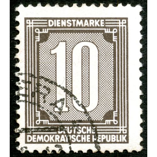 Timbre Oblitéré Deutsche Demokratische Republik, 10, Dienstmarke