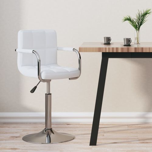 Vidaxl Tabouret De Bar Blanc Similicuir