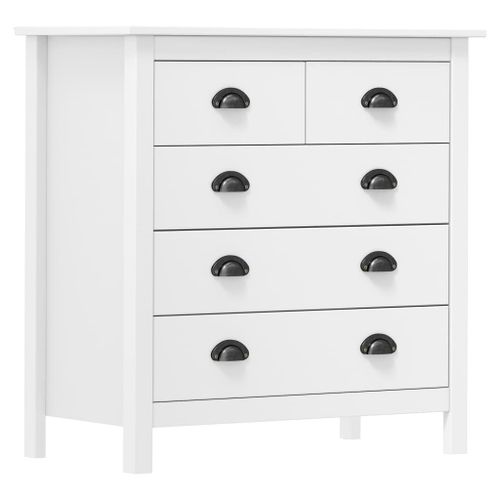 Vidaxl Buffet Hill Blanc 79x40x80 Cm Bois De Pin Solide