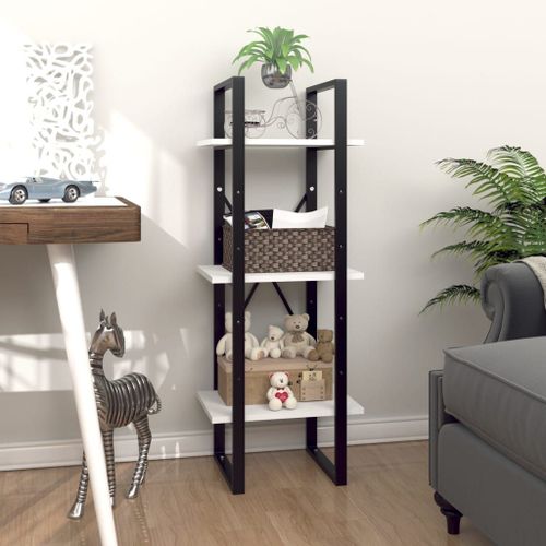 Vidaxl Bibliothèque À 3 Niveaux Blanc 40x30x105 Cm Bois D'ingénierie