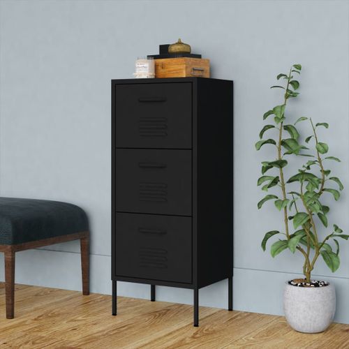Vidaxl Armoire De Rangement Noir 42,5x35x101,5 Cm Acier