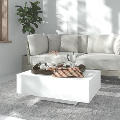 Vidaxl Table Basse Blanc 85x55x31 Cm Aggloméré