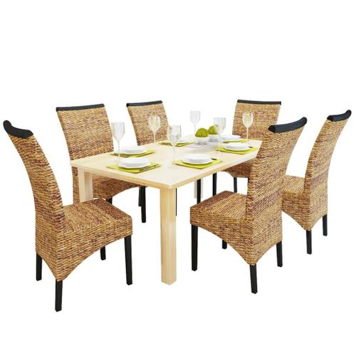 Vidaxl Chaises À Manger Lot De 6 Bois Solide De Manguier Et Abaca