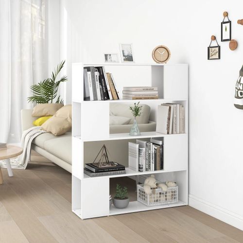 Vidaxl Bibliothèque/Séparateur De Pièce Blanc 100x24x124 Cm