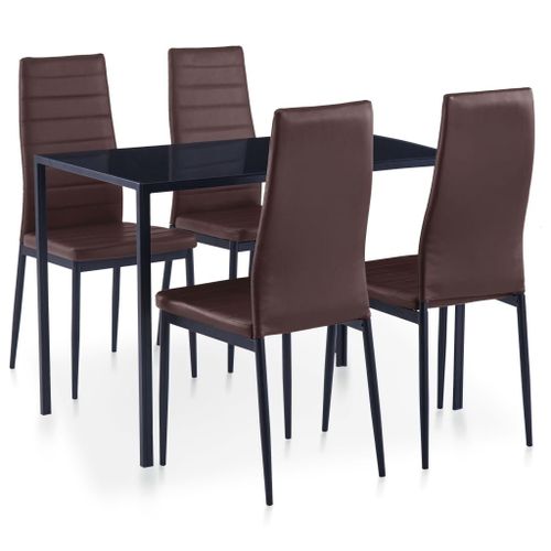 Vidaxl Ensemble De Salle À Manger 5 Pcs Marron