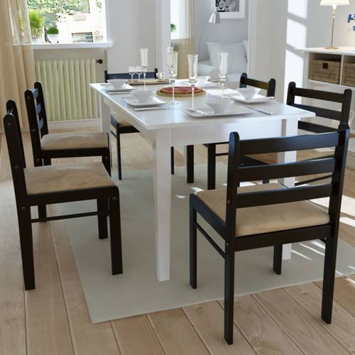 Vidaxl Chaises À Manger Lot De 6 Marron Bois Solide Et Velours