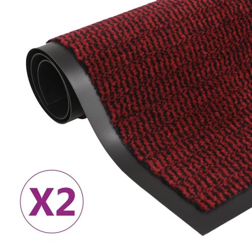 Vidaxl Paillassons Rectangulaires 2 Pcs 40 X 60 Cm Rouge
