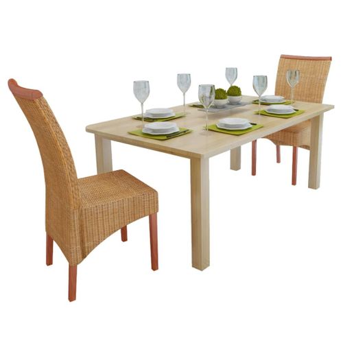 Vidaxl Chaises À Manger Lot De 2 Marron Rotin Naturel