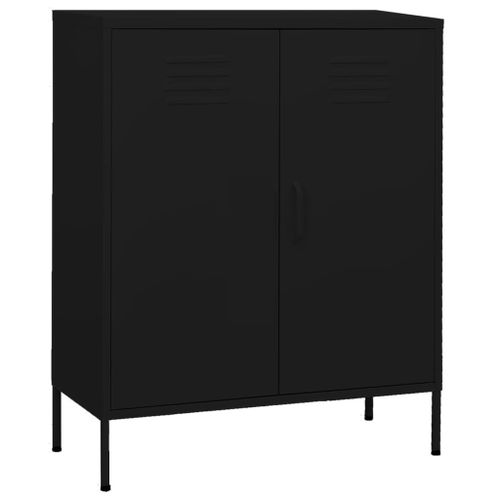 Vidaxl Armoire De Rangement Noir 80x35x101,5 Cm Acier