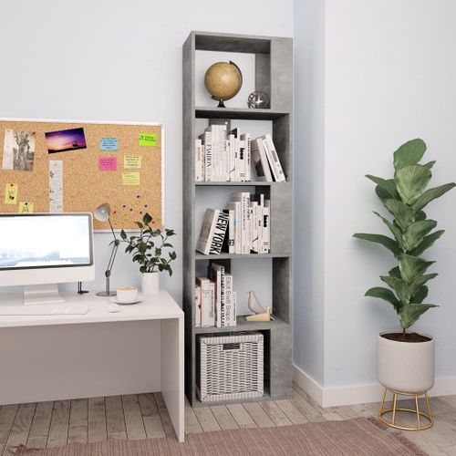 Vidaxl Bibliothèque/Séparateur De Pièce Gris Béton Bois D'ingénierie