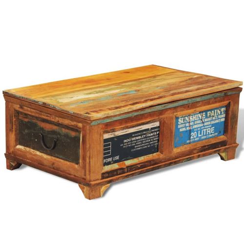 Vidaxl Table Basse Avec Espace De Rangement Vintage Bois Recyclé