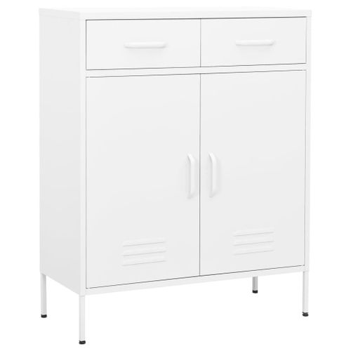 Vidaxl Armoire De Rangement Blanc 80x35x101,5 Cm Acier