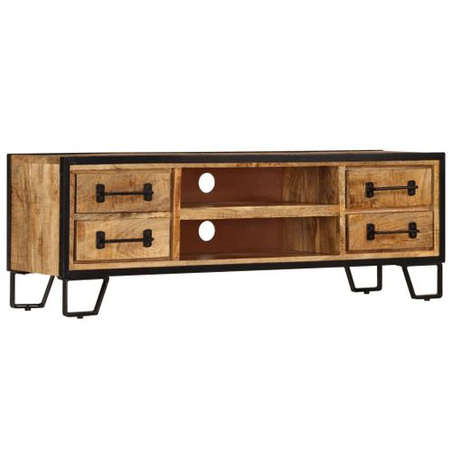 Vidaxl Meuble Tv Avec Tiroirs 120x30x40 Cm Bois Massif De Manguier