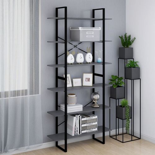Vidaxl Armoire Haute Gris 100x30x210 Cm Bois De Pin Solide