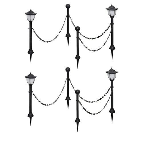 Vidaxl Lampes Solaires 4 Pcs Avec Chaîne Et Piquets