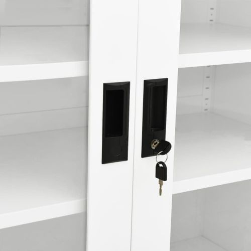 Vidaxl Armoire De Bureau Blanc 90x40x90 Cm Acier